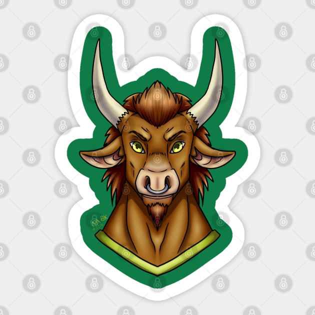 Minotaur Head Sticker by Bluekittie